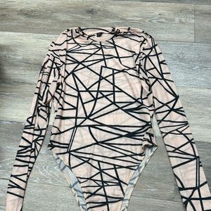 Sheer bodysuit nude and black SHEIN size medium